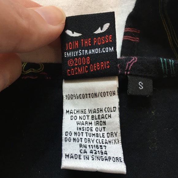 Emily the Strange Black Bone Print Tank Top, S - Picture 10 of 11